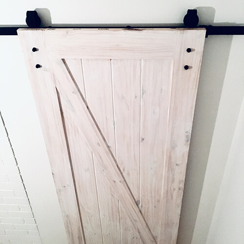 top of white hanging door